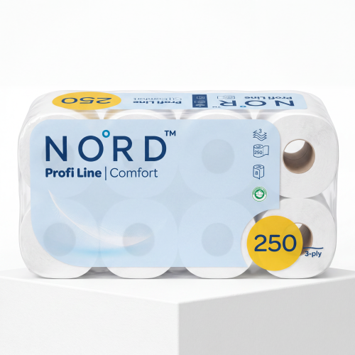 Toilettenpapier 3-lagig aus 100 % Cellulose